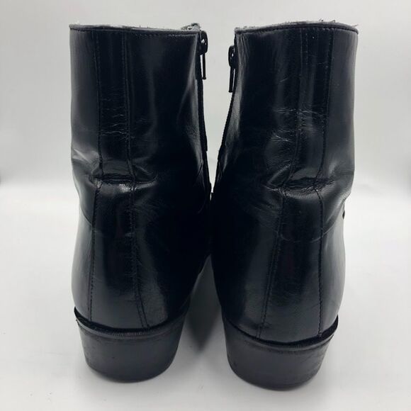 Stacy Adams Men's Black Leather Ankle Boots Side Zipper Closure Size 9.5 M - Picture 6 of 9